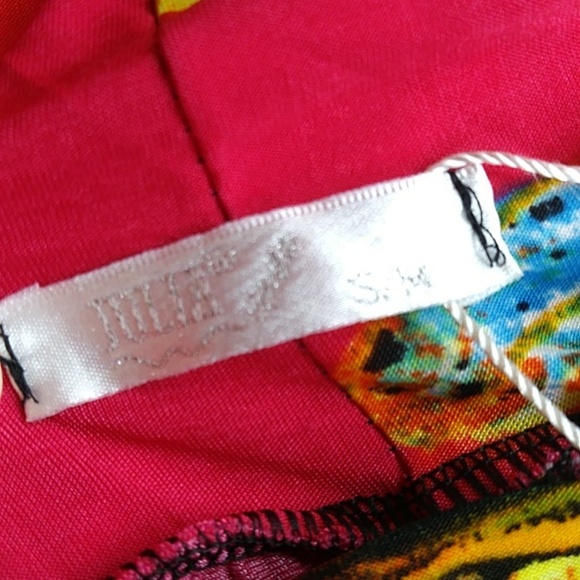 NWT Julia Silk Blend Tropical Maxi Fun Beachy Vibe Skirt S/M Red Yellow - Picture 6 of 16